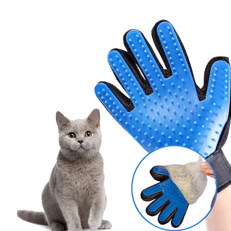 Brush Glove For Animal Cat Supplies Pet Gloves Hair Comb Finger Grooming Cleaning Dog comb | Дом и сад