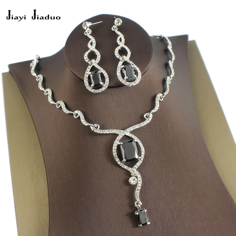 Женский ювелирный комплект из колье и серёг серебристого цвета|jewelry sets for women|bridal