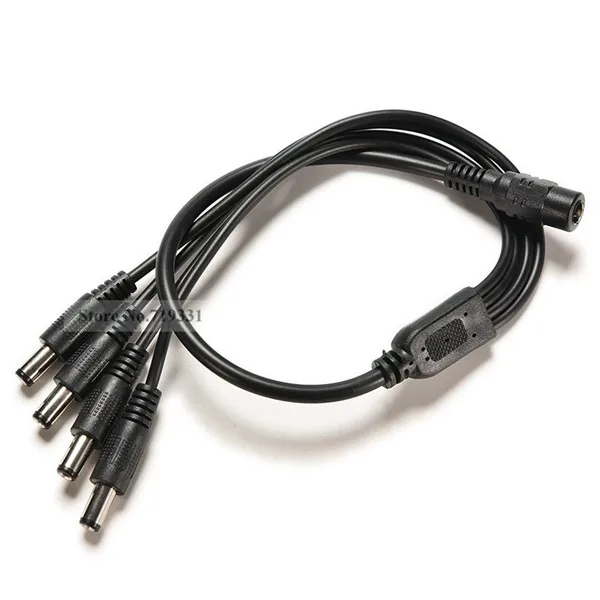 1PC DC 12V 1 Female to 4 Male CCTV Security Camera Power Supply Adapter Cable 2.1mm x 5.5mm Y Splitter Connector Cord | Обустройство