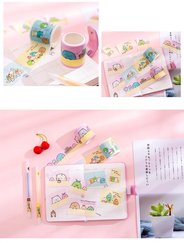 4.5cm Cute Bow Sumikko Gurashi Super Bullet Journal Washi Tape Adhesive Tape DIY Scrapbooking Sticker Label Masking