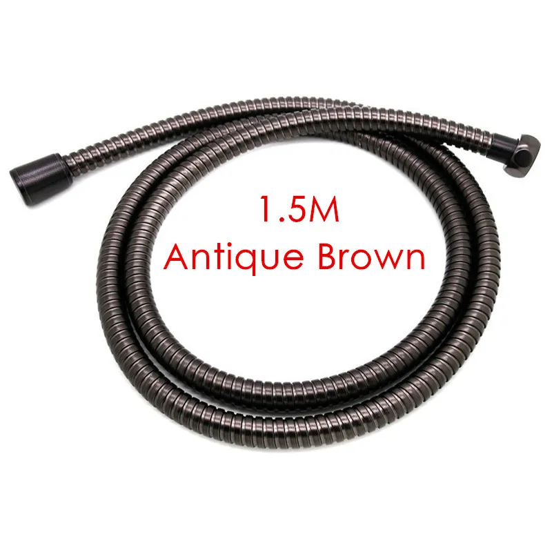 Antique Brown Rolya 1,5 метров Длина гибкие Ручной шланг для душа душевая трубка замена Никель матовый/черный/белый/хром/золотой/Античная коричневый - Цвет: Antique Brown