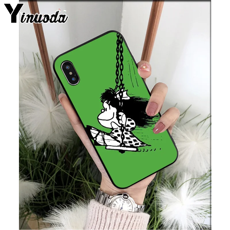 

Yinuoda Argentina Quino Mafalda Girl TPU Soft Phone Accessories Phone Case for iPhone 5 5Sx 6 7 7plus 8 8Plus X XS MAX XR
