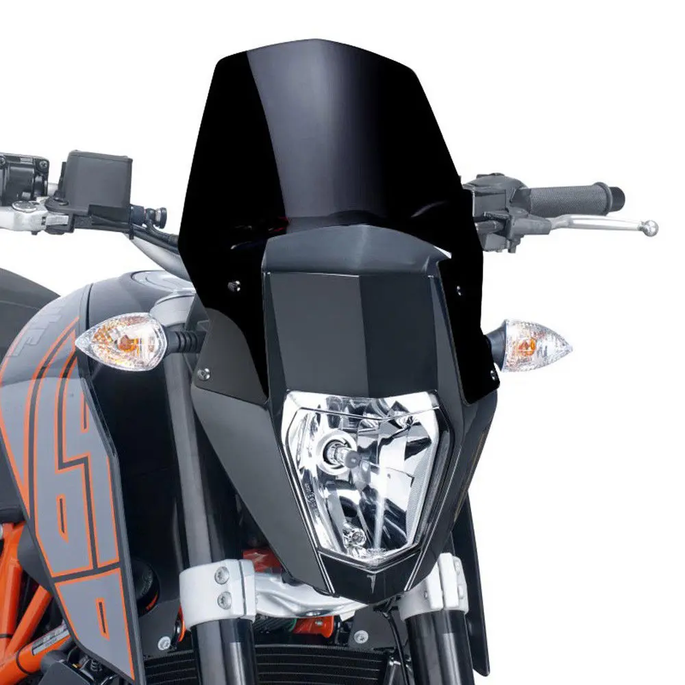 Ветровое стекло мотоцикла защита ветрового стекла для KTM Duke 690 Enduro R 2012 2013 Дым Черный ветрозащитный