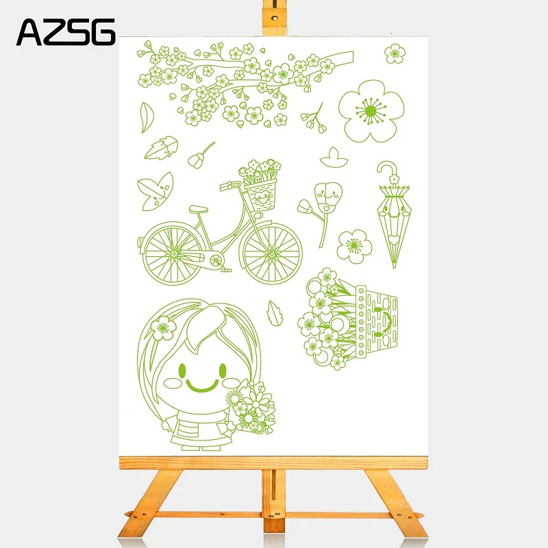 

AZSG Cute Girl Cutting Dies and Clear Stamp Set for DIY Scrapbooking Photo Album Decoretive Embossing Stencial