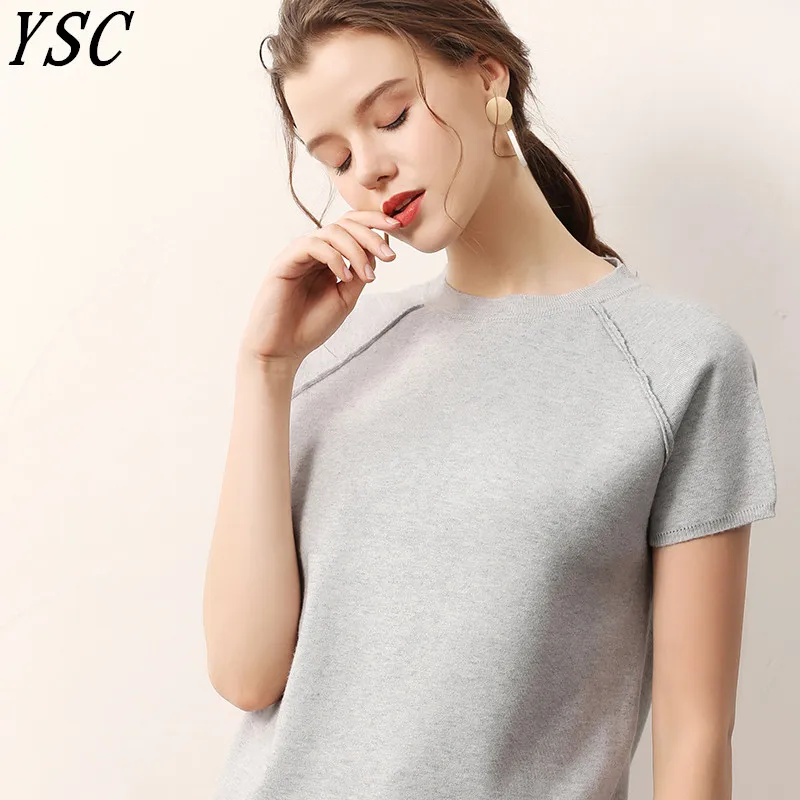 Женский кашемировый свитер с круглым вырезом пуловер из тонкой ткани карманами