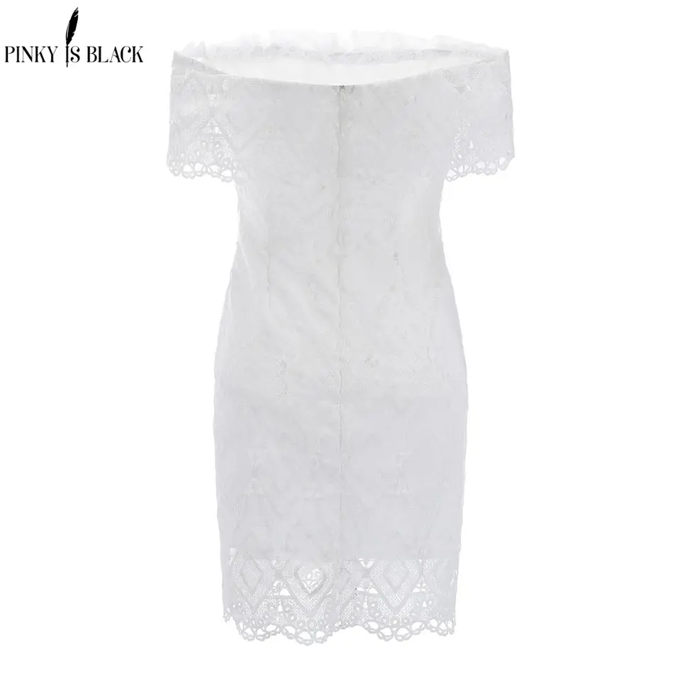 Розово Черное женское белое кружевное сексуальное облегающее платье однотонное