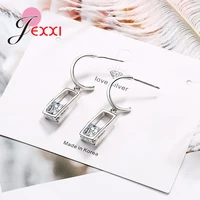fashion aaa cz element pierced earrings for women 925 sterling silver shining cubic zircon made wholesale cheap factory price