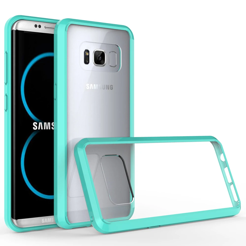 Для Samsung Galaxy S8 Ультра Прозрачный Акриловый чехол + силиконовая рамка