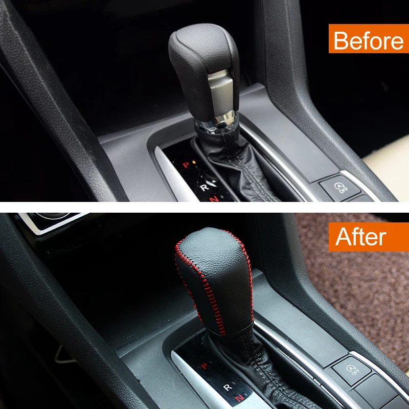 Кожаный чехол для автомобильного переключения передач Honda Civic X 10 2016 2017 2018 2019 2020