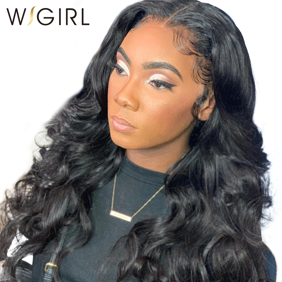 Wigirl 8-26 дюймов 360 кружевной передний парик 13X6 кружевные передние человеческие волосы парики предварительно выщипанные с детскими волосами объемная волна для черных женщин