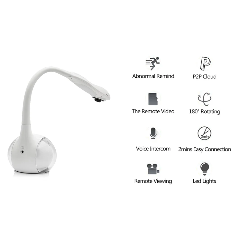Wistino 720P WiFi настольная лампа, камера, умный дом, светодиодный светильник, настольная камера, беспроводная камера видеонаблюдения, ip-камера, видео-монитор, пульт дистанционного управления