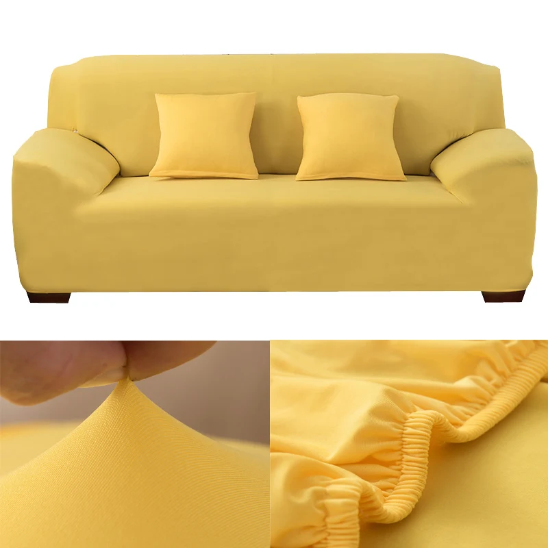 20-Yellow Чехлы для диванов, одноцветные чехлы для диванов, универсальные современные эластичные чехлы для диванов для гостиной, европейские чехлы для диванов - Цвет: 20-Yellow