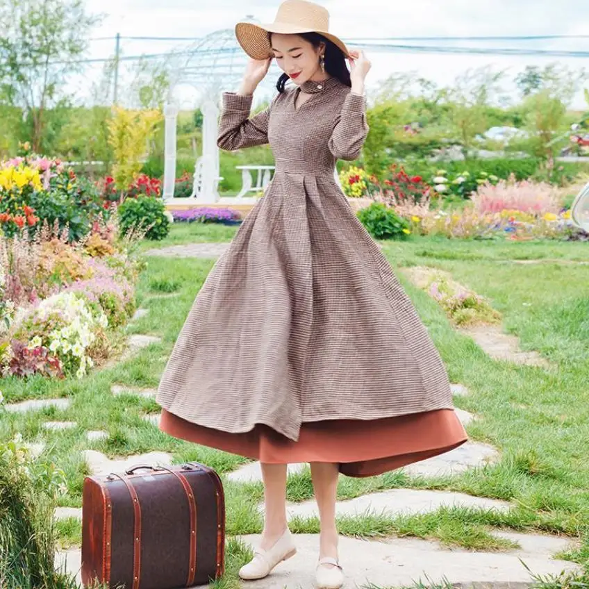 Модное Брендовое ретро платье из шерстяной ткани с вырезами женское в