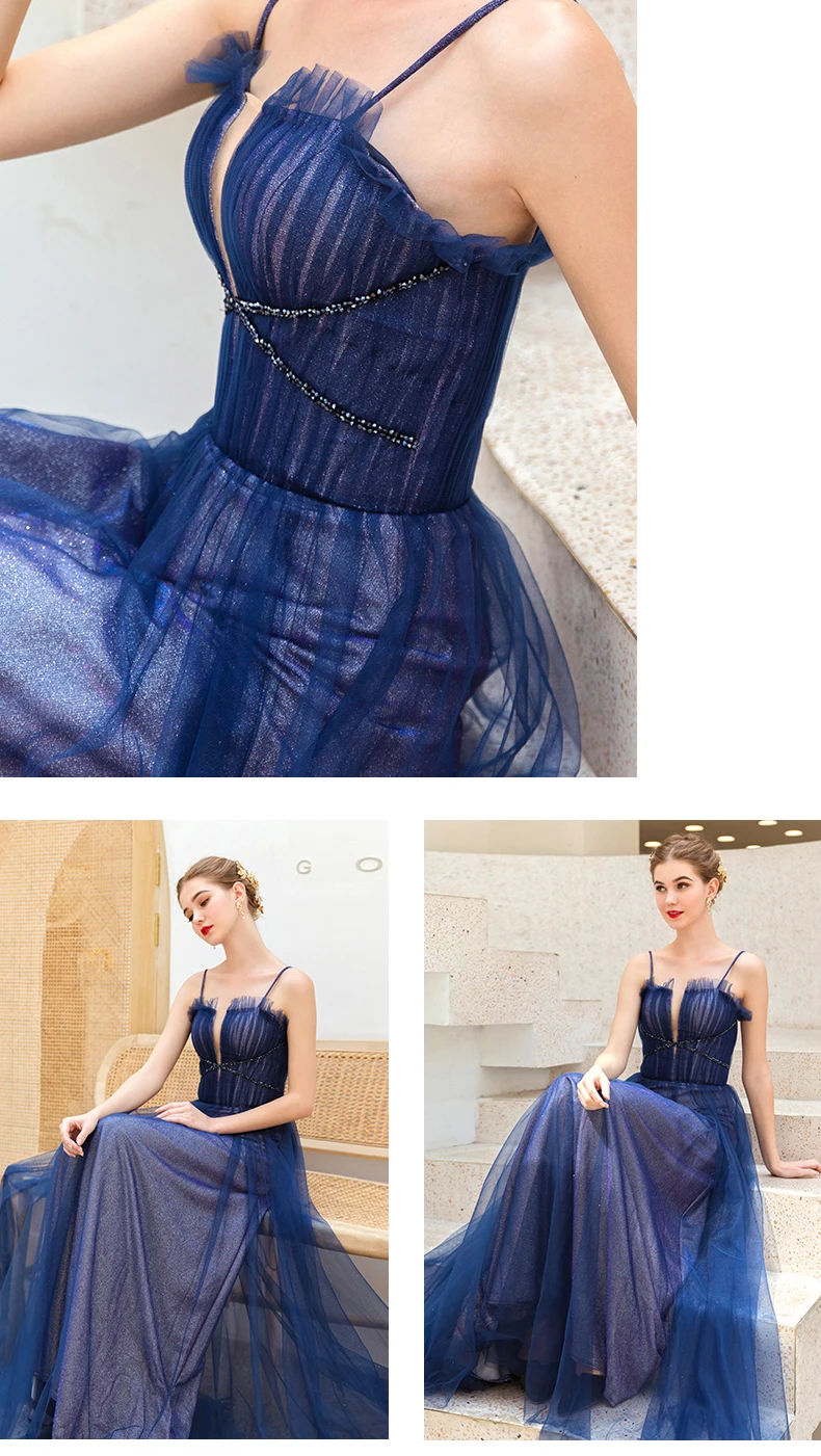 

Royal Blue Lace Evening Dresses 2019 Long A line Banquet Formal Occasion Party Prom Dress High Quality Homecoming Dresses