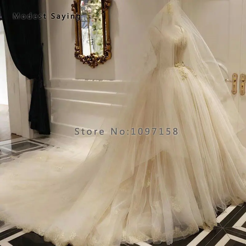 Высококачественная изящная свадебная фата цвета шампанского модель 5 м 2019 года