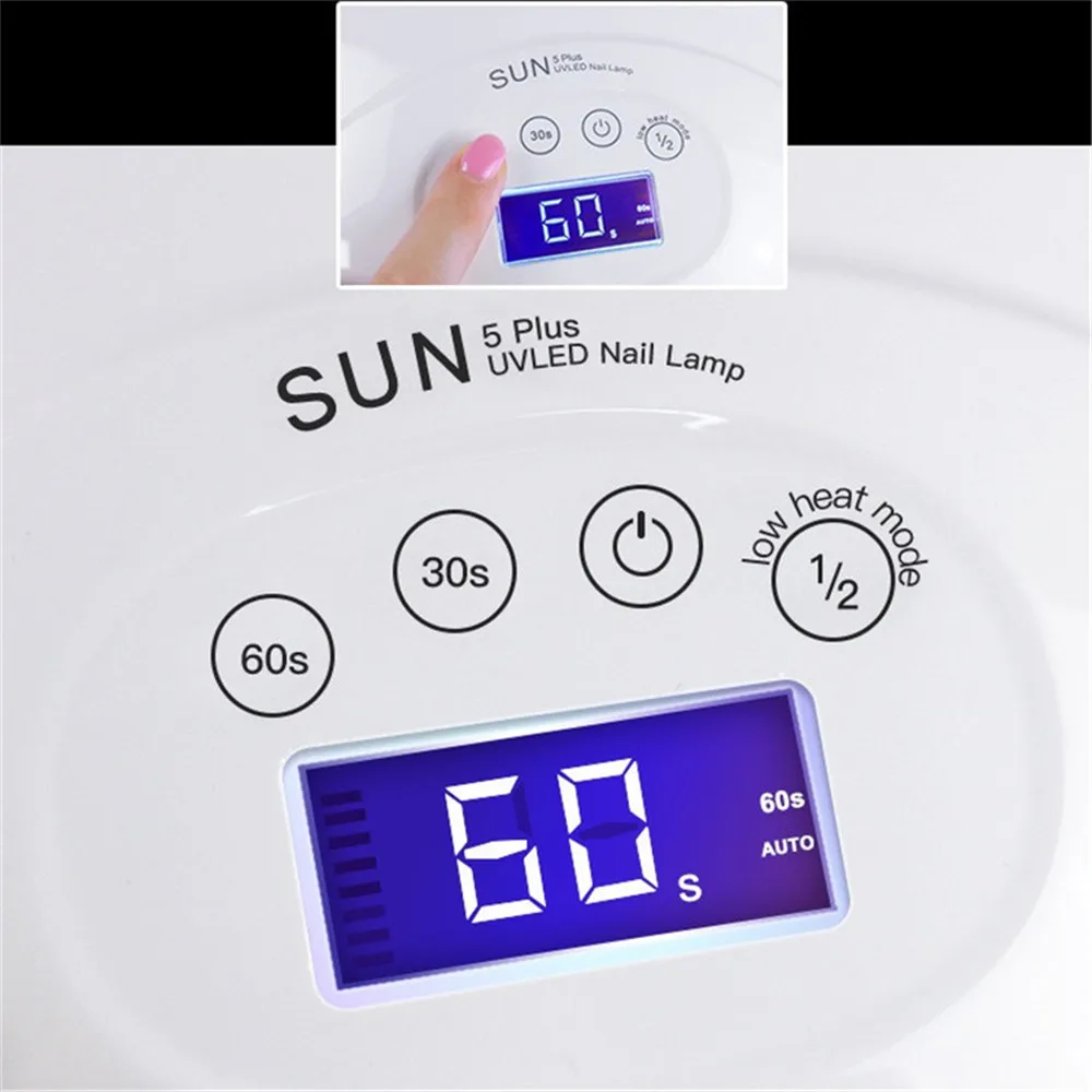 48 Вт УФ лампа SUN5 Светодиодная для ногтей Сушилка ледяная всех гелей лак с