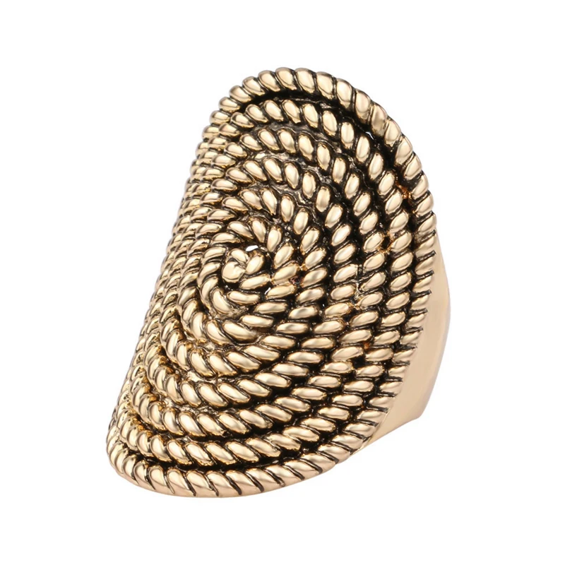 

Vintage Punk Rock Spinng Screw Thread Rings Antique Gold Lucky Gift Women Jewelry
