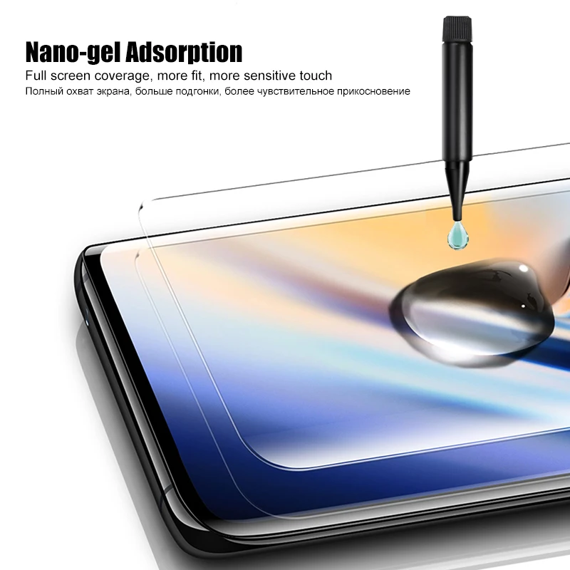 10D UV жидкое изогнутое закаленное стекло с полным покрытием клея для Oneplus 7 8 Pro 7pro One