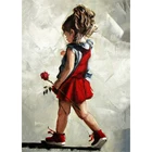 Новая популярная Алмазная картина сделай сам, маленькая девочка, 100%, круглая картина, домашний декор, вышивка крестиком, мозаичная картина AS032