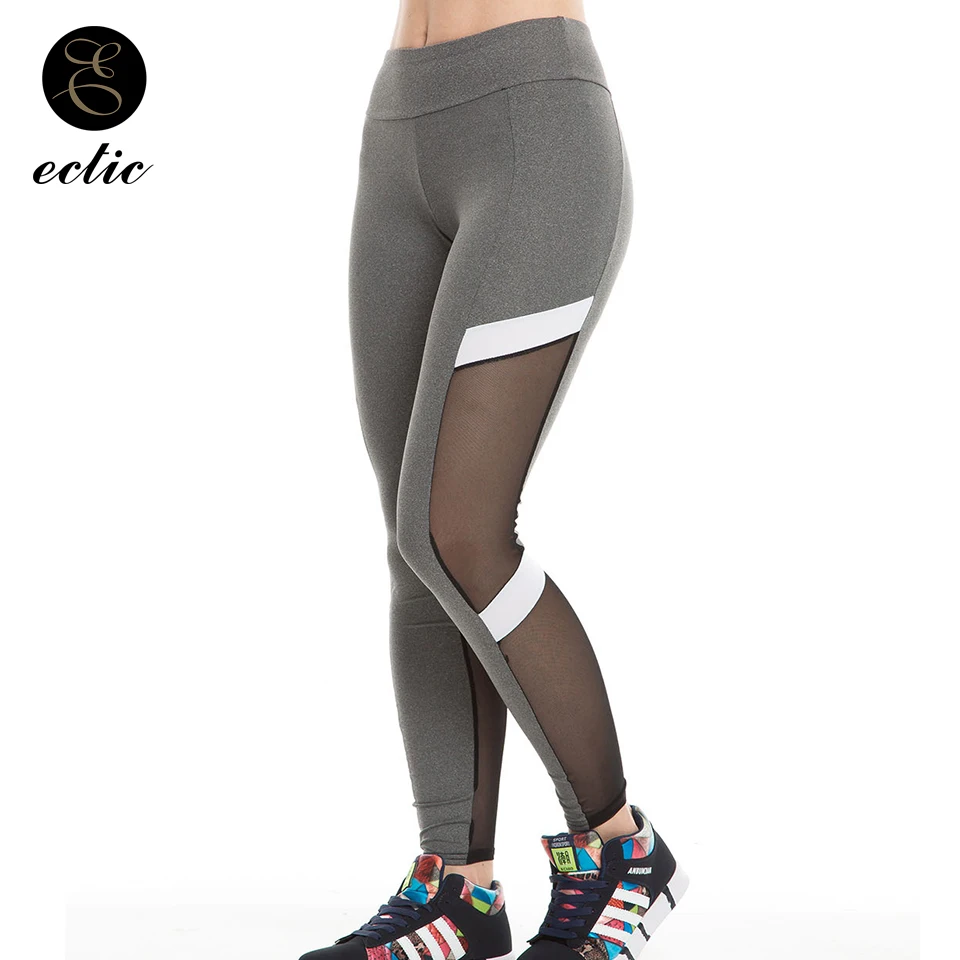 

White Stripe Leggings Lace Side Yarn Black Sexy Mesh Panel Legging Patchwork Street Workout Leggings Sport Women Fitness Fashion
