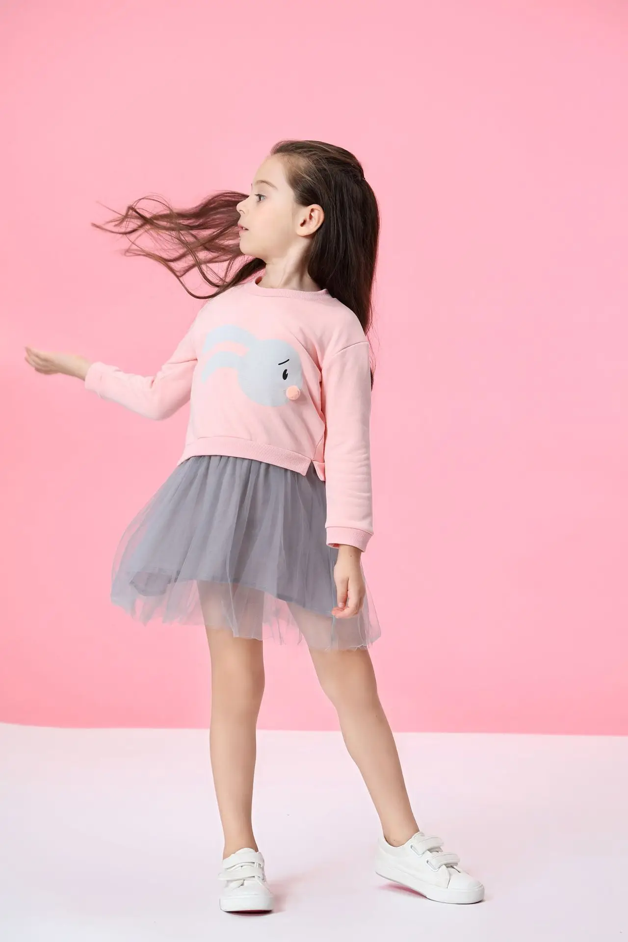 Детское Сетчатое платье с длинным рукавом на осень/зиму | Детская одежда и обувь