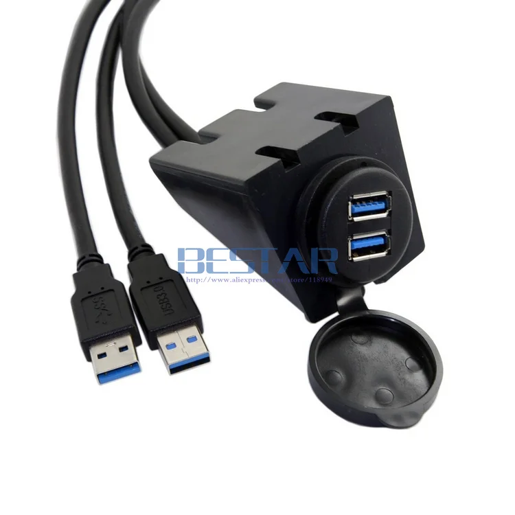 6FT Dual USB 3 0 удлинитель AUX установка для автомобильного крепления панели приборной 2