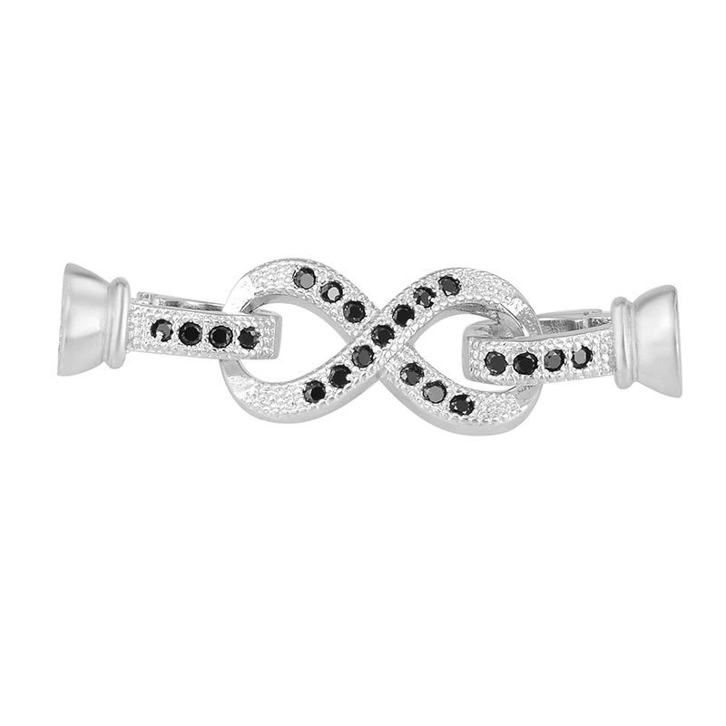 White Gold Black Самодельные ювелирные изделия, фурнитура, бесконечный соединитель, застежка, аксессуары для браслеты из натуральных камней, жемчуг, ожерелье - Цвет: White Gold Black