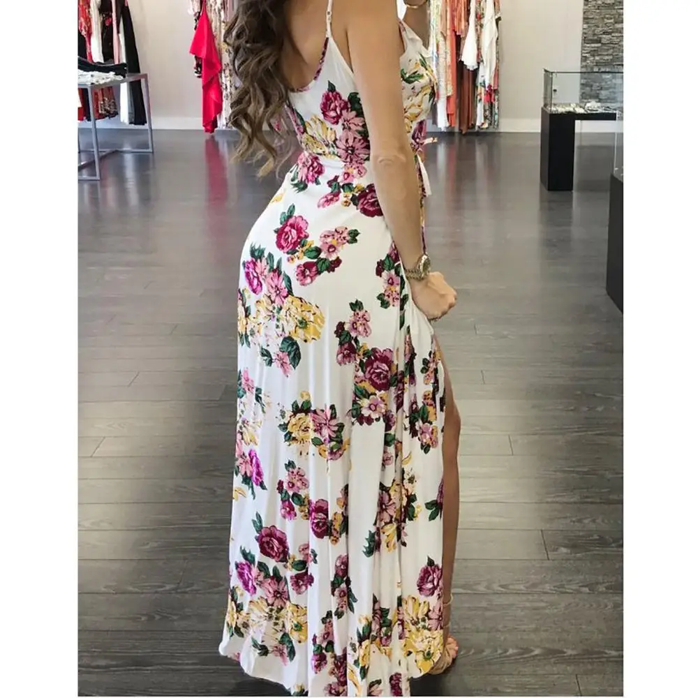 Женское платье в пол Modis длинное пляжное макси стиле бохо с цветочным принтом
