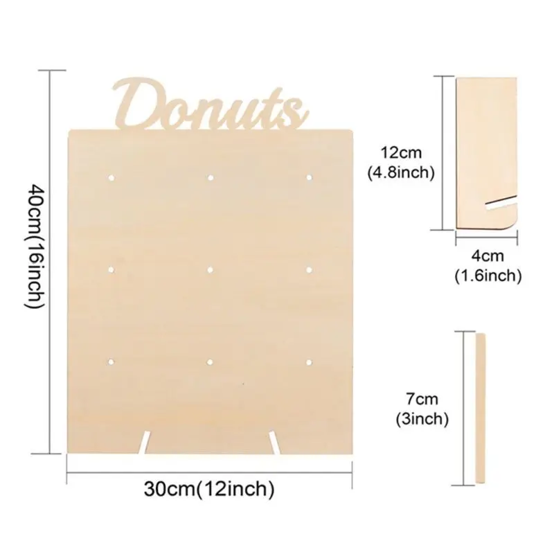 Деревянная подставка в виде пончиков для украшения свадеб деревянная