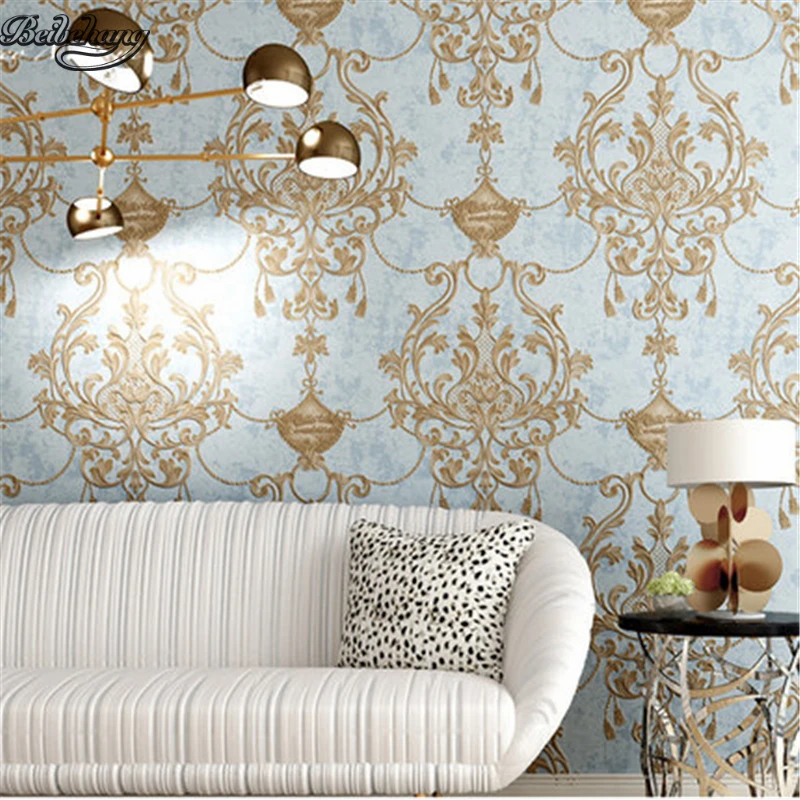 

beibehang Retro non - woven wallpaper ultra - three - dimensional European - style high - end bedroom TV background wallpaper