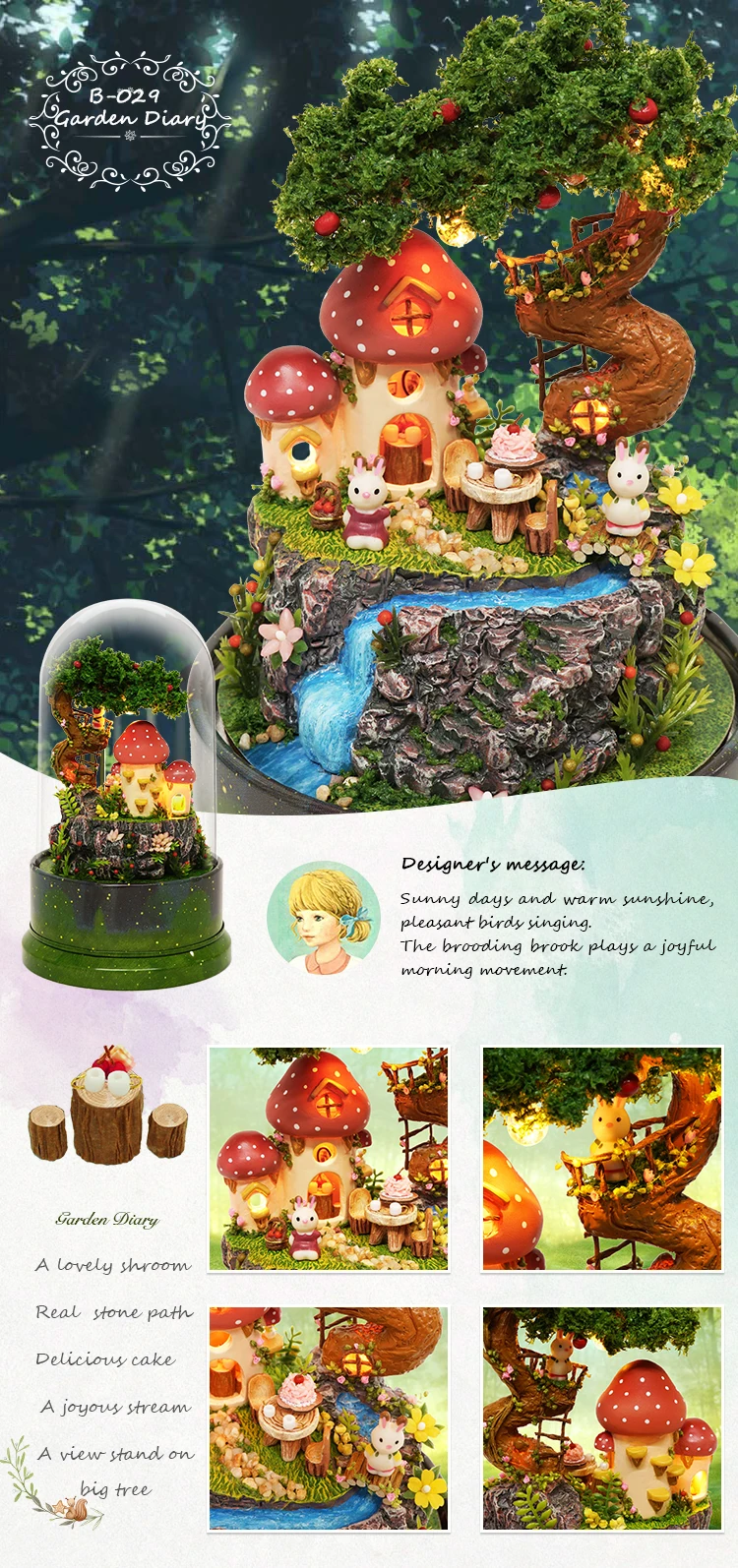 Cutebee, сделай сам, для дома, miniatura, светодиодный, muebles, mus, cubierta De polvo, modelo bloques De congusción De juguetes para mus, 26