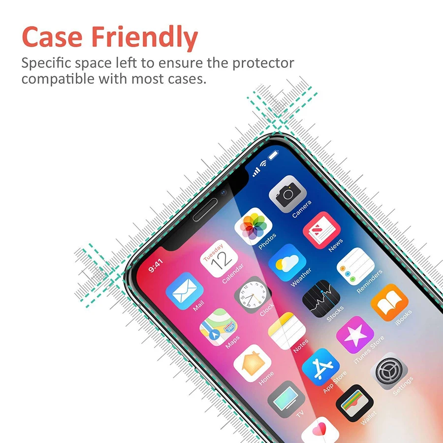 Защитное стекло для iPhone X 9H XR с закругленными краями | Мобильные телефоны и
