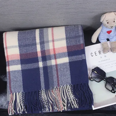 7 color Blanket Tartan scarf Acrylic women 2017 New winter Cashmere Plaid woman lady beautiful desigual warm purple Scarf | Аксессуары