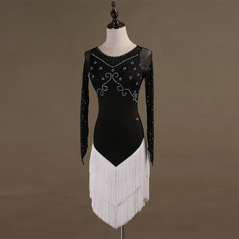 Платье для латиноамериканских танцев с бахромой девочек и детей танго Самба