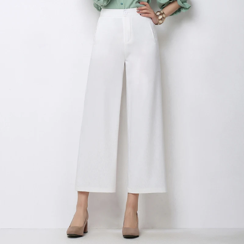 Женские широкие брюки с высокой талией белые черные красные оранжевые зеленые