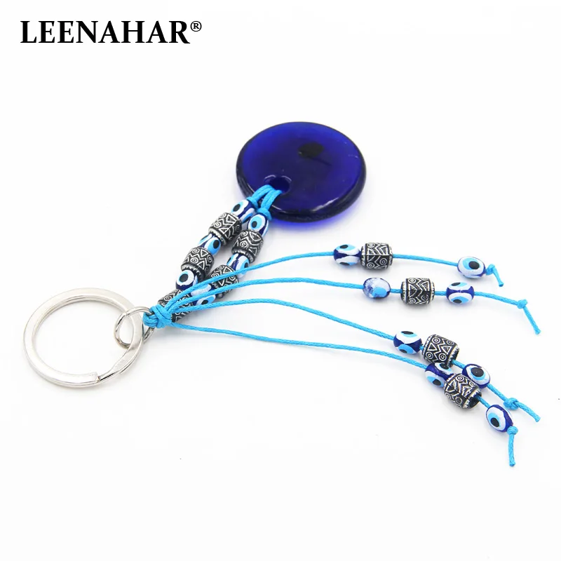 LEENAHAR 1PC голубой кулон со сглаза брелок ручной работы из смолы с рисунком