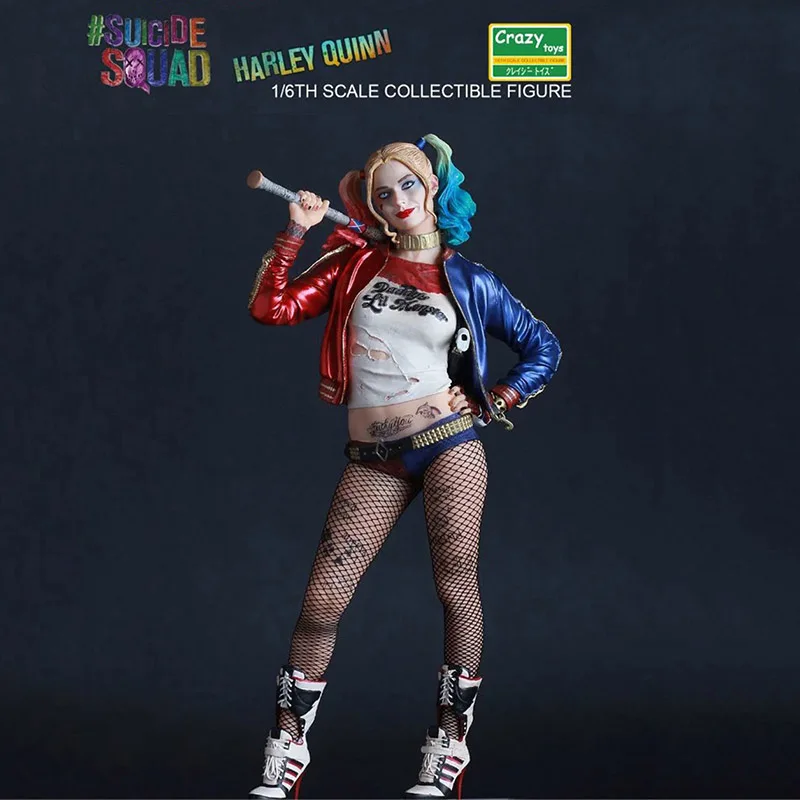 Harley no box Сумасшедшие игрушки 1:6 DC отряд самоубийц Харли Квинн Джокер фигурка ПВХ кукла аниме Коллекционная модель игрушки - Цвет: Harley no box