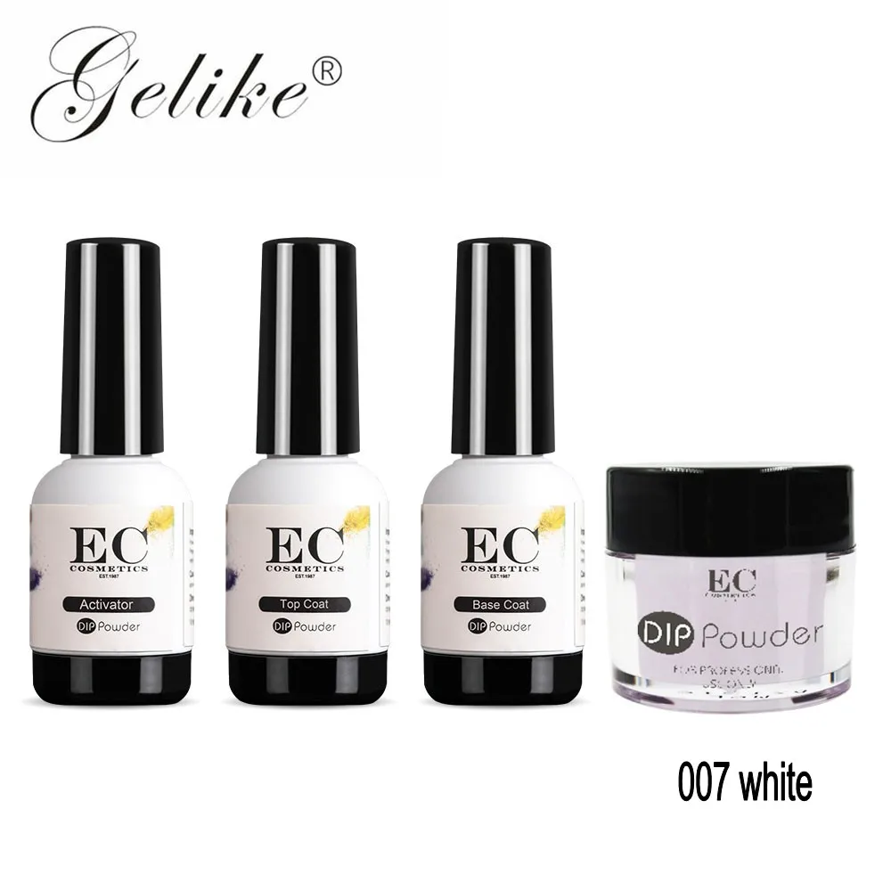 007white Glike 10 г/шт., Без грунтовки и без лампы, набор для лечения Ногтей, глиттер, Dip порошок, погружение, лак для ногтей, покрытие, Dip PowderGel poлак - Цвет: 007white