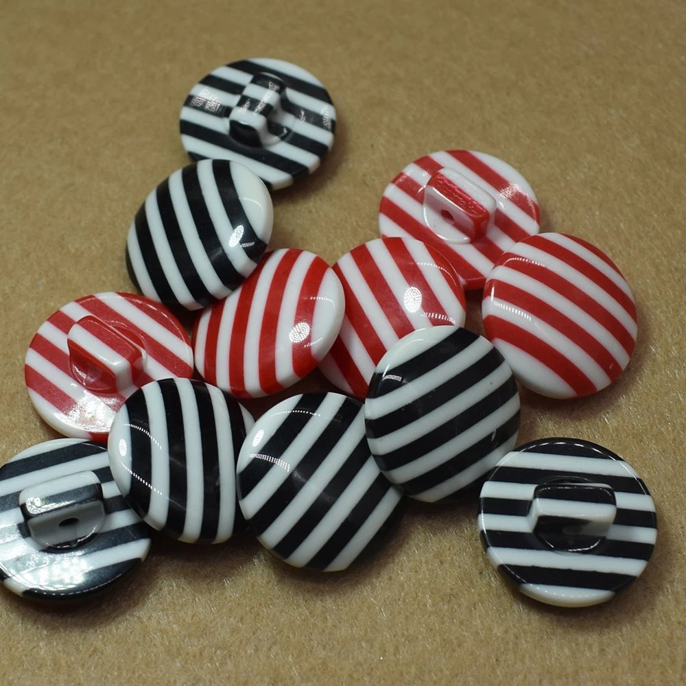 10PCS Black and White Stripes Buttons 15/18/20MM Resin Button with Shank Sewing Scrapbooking Garment DIY Apparel | Дом и сад