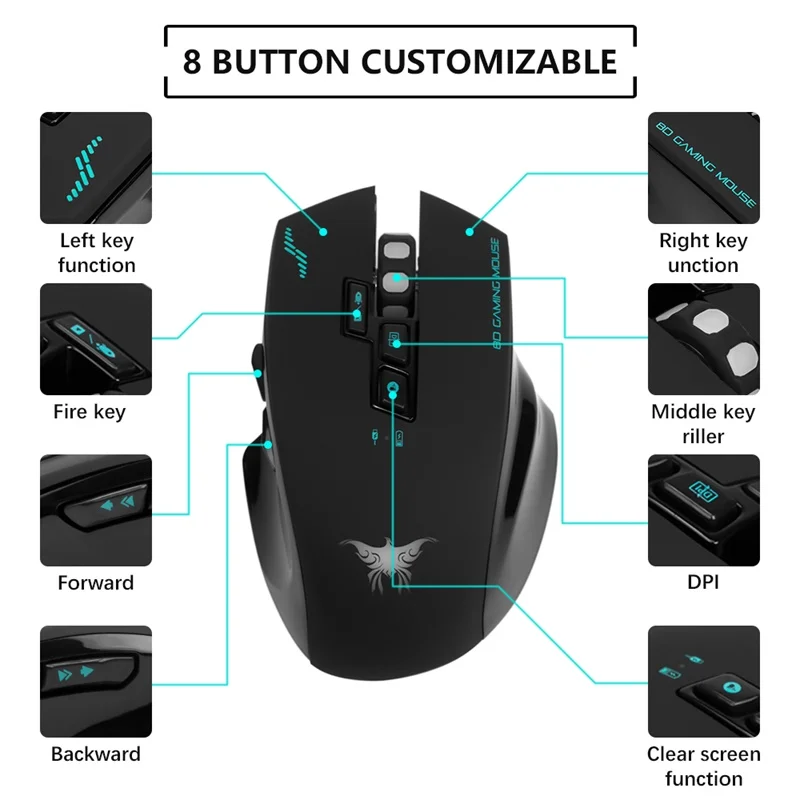FELYBY USB Беспроводная мышь игровая с отпечатком пальца прочная профессиональная