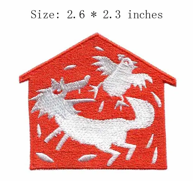 Нашивка с вышивкой Дом красного цвета 2 6 дюйма для фетрового значка/нашивка собак