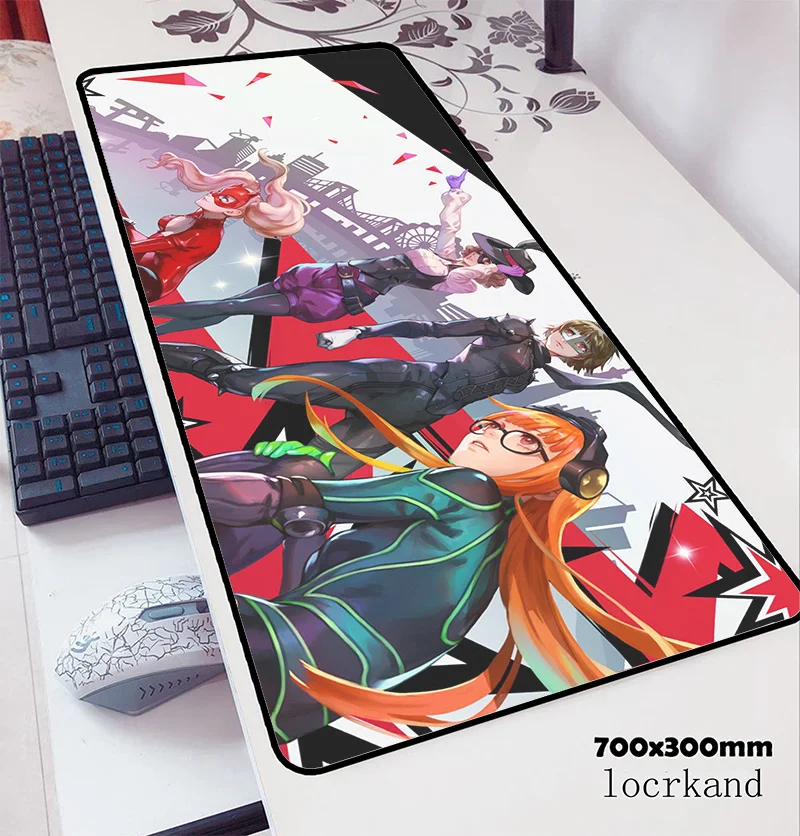Persona 5 Коврик для мыши 700x300x3 мм массовый шаблон компьютерный коврик геймер геймпад