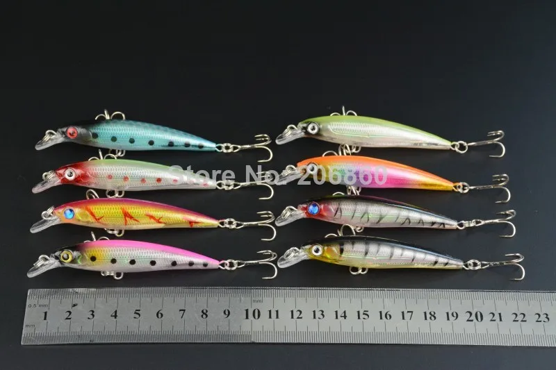 8pcs/lot лазерной минноу рыболовную приманку 8.5cm-7.2g pesca рыбы воблер рыболовные снасти