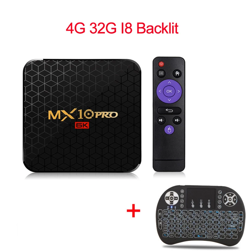 4G 32G I8 Backlit XGODY 6K Smart Android 9,0 ТВ приставка MX10PRO 4 ГБ 32 ГБ/64 Гб Allwinner H6 четырехъядерный WiFi USB 3,0 HDMI 2,0 HDR ТВ приставка - Цвет: 4G 32G I8 Backlit