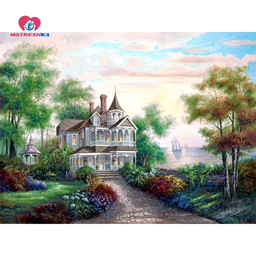 5d diy алмазная живопись пейзаж природные цветы искусство природы стразы вышивка
