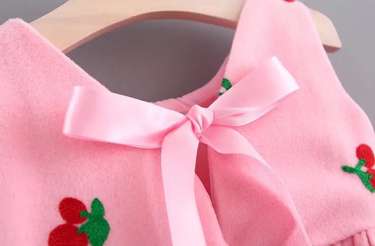 

2018 Spring female baby woolen vest dresses girl princess dress embroidery children dresses