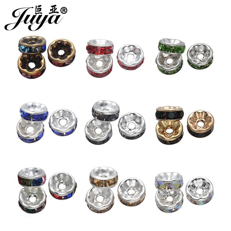 JUYA 100 шт./лот 8 мм круглые распорные бусины из горного хрусталя для