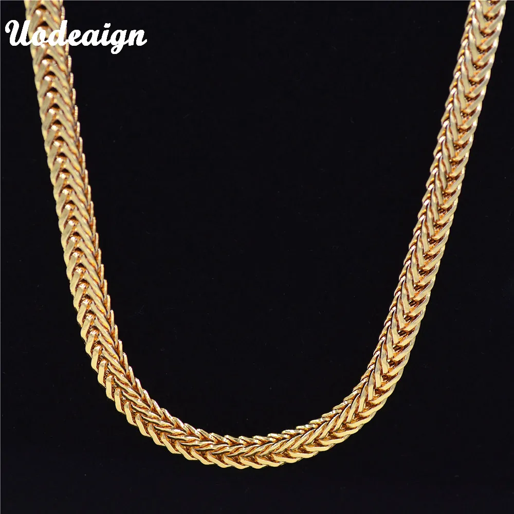 

Uodesign Vintage Long Gold Chain For Men Hip Hop Chain Necklace 6MM Gold Color Thick Curb Chain Men's Jewelry Colar Collier