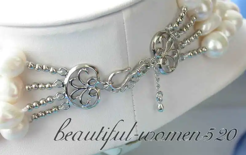 

Z2828 4row 19" 12mm white baroque fw pearl necklace