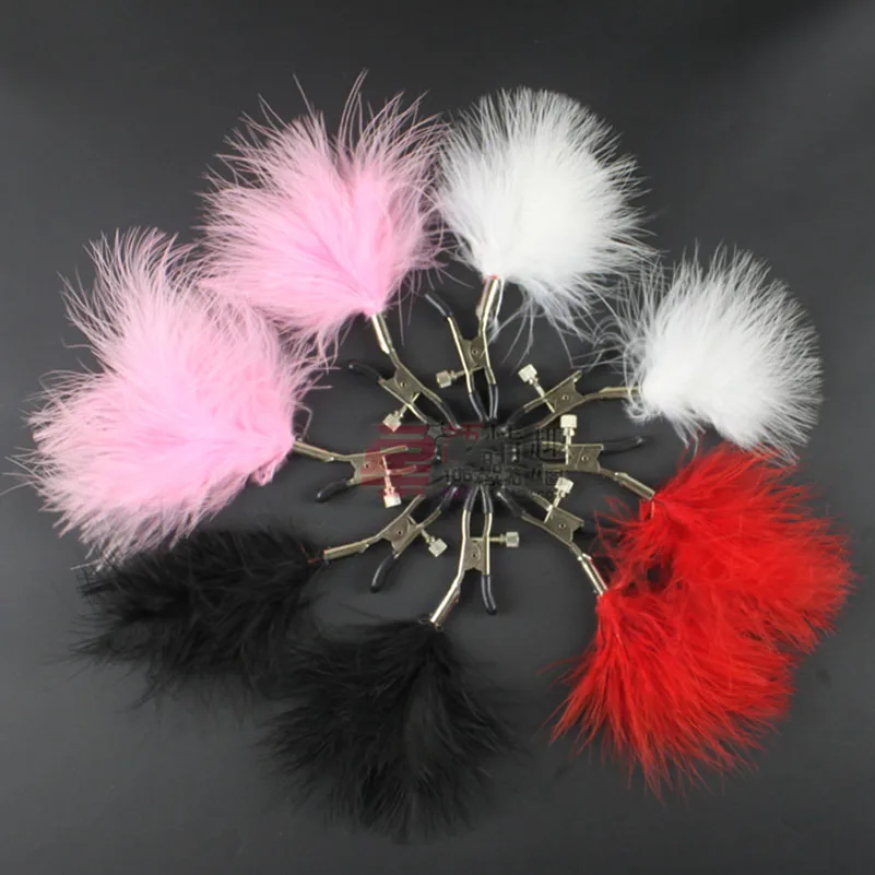 Пара перьев зажимы для сосков дрожащие стимуляции молока мужчин и женщин